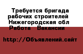 Требуется бригада рабочих строителей - Нижегородская обл. Работа » Вакансии   